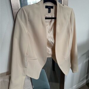 Forever 21 Cream Tailored Blazer